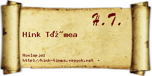 Hink Tímea névjegykártya